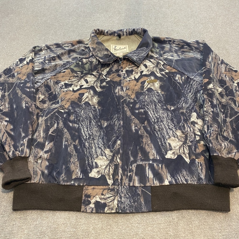 VTG Woolrich Jacket Mens XL Camouflage‎ Saddle Cloth Outdoor Guide Collection